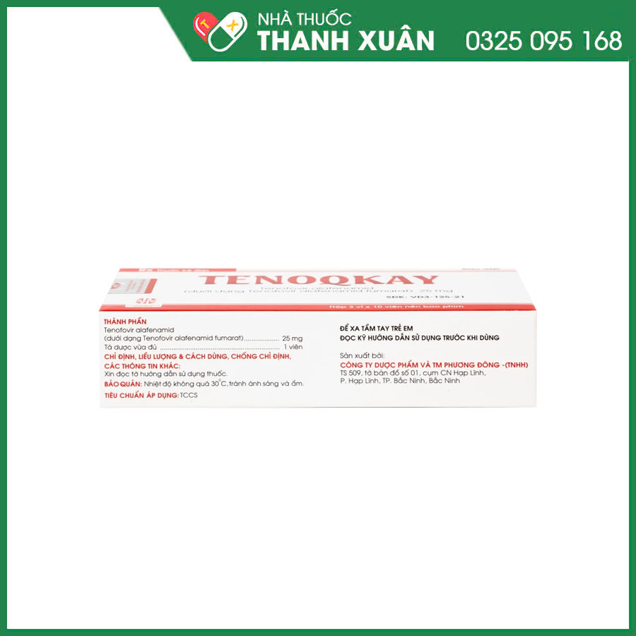 Tenoqkay thuốc điều trị viêm gan B mãn tính ở người lớn và thanh thiếu niên